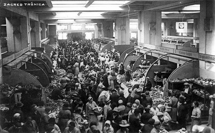 Dolac. Unutrašnja tržnica nakon otvorenja 1932. godine